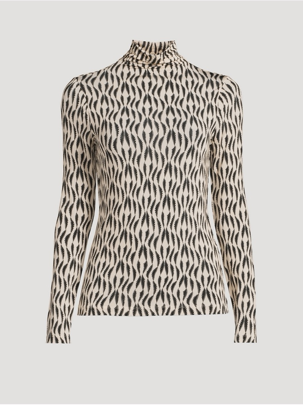 SOLD ❌ Ulla Johnson Aurelia Long-Sleeve Mock Neck Top in Black and Cream